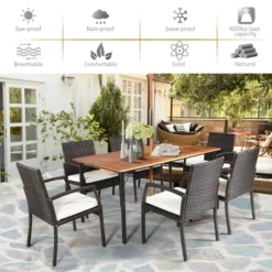 Costway 7PCS Patio Rattan Dining Set Table Top W/Umbrella Hole 16 Costway 7PCS Patio Rattan Dining Set Table Top W/Umbrella Hole -Costway GUEST 413ae293 62d6 493c a49d 7613963e5bce