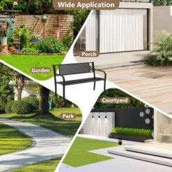 Costway 50" Garden Bench With Patterned Backrest And Curved Armrests For Porch Lawn 17 Costway 50" Garden Bench With Patterned Backrest And Curved Armrests For Porch Lawn -Costway GUEST 4185a74a 1c31 46d4 bdb3 1a47c5ed6f49