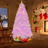 Costway 7 FT Flocked Artificial Christmas Tree Hinged With 500 LED Lights 1200 Branch Tips -Costway GUEST 418bf860 15bc 4e69 a2ac a9218a697adf