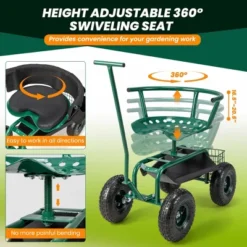 Costway Rolling Garden Cart Outdoor Gardening Workseat With Adjustable Height &Tool Storage 15 Costway Rolling Garden Cart Outdoor Gardening Workseat With Adjustable Height &Tool Storage -Costway GUEST 419a2b88 ca86 4c2b a309 238ec3c668ed