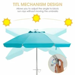 Costway 6.5 FT Patio Beach Umbrella Sun Shade Tilt Aluminum Sports Portable Carry Bag Multicolor/Blue/Turquoise/Beige 19 Costway 6.5 FT Patio Beach Umbrella Sun Shade Tilt Aluminum Sports Portable Carry Bag Multicolor/Blue/Turquoise/Beige -Costway GUEST 41d3bc09 d65f 4a1c bbeb bcc3b35d98f1
