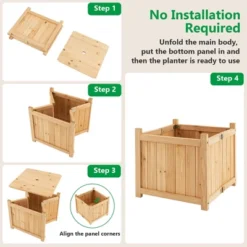 Costway 15" Wooden Planter Box Elevated Outdoor Folding Planter With Removable Bottom -Costway GUEST 42096e75 45d5 4c2b 8404 1c0fe5bd013c