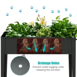 Costway Raised Garden Bed Elevated Planter Box On Wheels Steel Planter W/Shelf 15 Costway Raised Garden Bed Elevated Planter Box On Wheels Steel Planter W/Shelf -Costway GUEST 4330644d 53e3 4289 be4a ee2847885b43