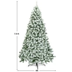 Costway 7.5FT Snow Flocked Artificial Christmas Tree Hinged W/1346 Tip And Foldable Base 12 Costway 7.5FT Snow Flocked Artificial Christmas Tree Hinged W/1346 Tip And Foldable Base -Costway GUEST 4395ace6 1459 4866 b402 59eedc90c2ce