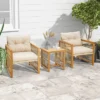 Costway 3PCS Patio PE Wicker Conversation Set Acacia Wood Frame WithSeat & Back Cushions -Costway GUEST 43a11ab8 0e28 447f bfb8 7131fefdb37e