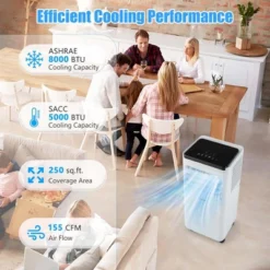 Costway 8000 BTU Portable Air Conditioner Cools Up To 250 Sq.Ft With Fan & Dehumidifier 5000 BTU(8000BTU ASHRAE) 16 Costway 8000 BTU Portable Air Conditioner Cools Up To 250 Sq.Ft With Fan & Dehumidifier 5000 BTU(8000BTU ASHRAE) -Costway GUEST 43a7adc7 b941 4bdc 9e70 f60e54eefeb4