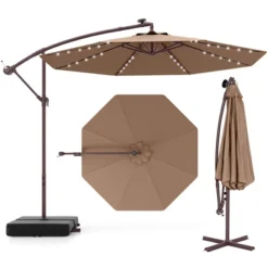 Costway Patio 10FT Hanging Offset Umbrella 32 LED Lights Sand Bag Outdoor Cross Base Beige/Turquoise/Dark Gray/Wine/Coffee/Navy 27 Costway Patio 10FT Hanging Offset Umbrella 32 LED Lights Sand Bag Outdoor Cross Base Beige/Turquoise/Dark Gray/Wine/Coffee/Navy -Costway GUEST 43b894db 44f1 4948 9c13 7e7998886a83