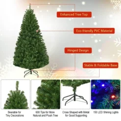 Costway 5Ft Pre-Lit Artificial Christmas Tree Hinged 150 LED Lights -Costway GUEST 443d0b56 cc2c 4354 a0f9 923b203f9d28