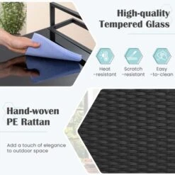 Costway Outdoor Bar Cart With Tempered Glass Top Storage Cabinet & 8 Hooks For Porch 17 Costway Outdoor Bar Cart With Tempered Glass Top Storage Cabinet & 8 Hooks For Porch -Costway GUEST 446497de f460 4008 82c3 119943a3132f