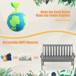 Costway Garden Bench All-Weather HDPE 2-Person Outdoor Bench For Front Porch Backyard -Costway GUEST 446d8f37 0e5d 4395 92e3 c89f1e35bf9f