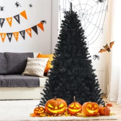 Costway 7ft Pre-lit PVC Christmas Tree Black W/ 500 Purple LED Lights -Costway GUEST 44d332aa aff4 47b3 b66d 0eef3455bb9e