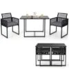 Costway 3 PCS Patio PE Wicker Furniture Set Cushioned Chairs With Folding Backrest Backyard Black/White -Costway GUEST 450d1be7 c210 4c1d b6a0 0f900dbe9ae9