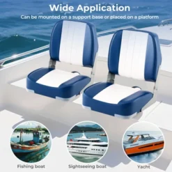 Costway 2-Pack Folding Boat Seats With Thick Sponge Padding Fixing Bolts Hinges Blue/Gray/Camouflage -Costway GUEST 4547b9c6 7f18 4523 9101 d0447680e2e1