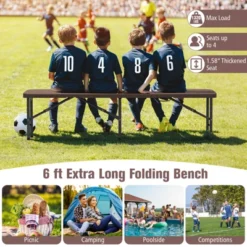 Costway 6 Ft Plastic Folding Bench With 1320 LBS Capacity Handle & Lock For Outdoor Camping 18 Costway 6 Ft Plastic Folding Bench With 1320 LBS Capacity Handle & Lock For Outdoor Camping -Costway GUEST 455986bd 58e5 4862 a5cb edd6a9288cd2