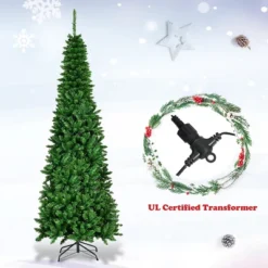 Costway 7.5ft Pre-Lit Hinged Pencil Christmas Tree 350 White Lights -Costway GUEST 4565f50a 07bf 4243 9558 4d7264d6308c