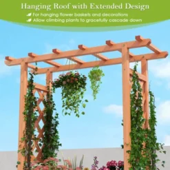 Costway 1/2 PCS Wooden Raised Garden Bed With Trellis & Hanging Roof Drainage Elevated Planter Box -Costway GUEST 4571edac 70f7 4022 b367 4a6a040df5f2