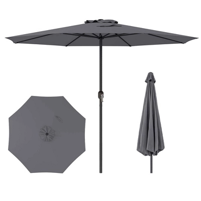Costway 12 FT Patio Umbrella Outdoor Market Umbrella With Crank Handle 8 Sturdy Ribs Coffee/Beige/Red/Navy/Gray 14 Costway 12 FT Patio Umbrella Outdoor Market Umbrella With Crank Handle 8 Sturdy Ribs Coffee/Beige/Red/Navy/Gray - Image 12