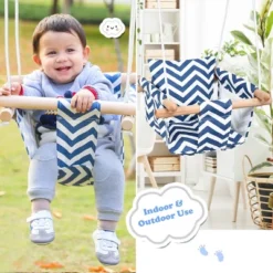 Costway Baby Canvas Hanging Swing Cotton Hammock Toy For Toddler BluePink -Costway GUEST 45b0763a 6e88 4d62 93ae 2248e84f16e9