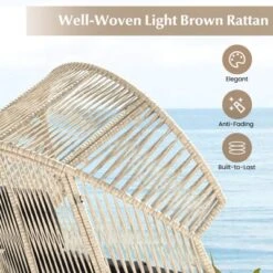 Costway Oversized Egg Style Chair With Cushions & Headrest Heavy-Duty Metal Frame For Yard Off White/Grey/Black -Costway GUEST 464598e2 d0b0 47cf a81a 970313d63a27