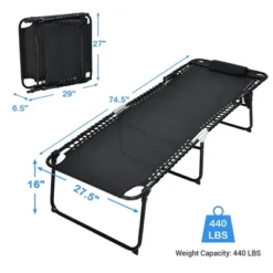 Costway Folding Lounge Chaise Chair 4 Position Patio Recliner W/Pillow Sunbathe Chair -Costway GUEST 46a877db 2d0a 4c89 a6c7 67fc236e38e0