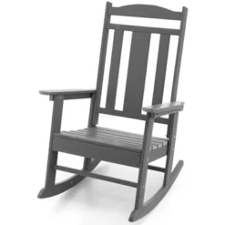Costway Patio Rocking Chair All-Weather HDPE Rocker High Back Porch WhiteGreyTurquoise -Costway GUEST 46bb9b36 efde 4246 97d3 05026c544837