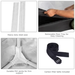 Costway Indoor Grow Tent Room Reflective Hydroponic Non Toxic Clone Hut 6 Size (48''X24''X60'') 14 Costway Indoor Grow Tent Room Reflective Hydroponic Non Toxic Clone Hut 6 Size (48''X24''X60'') -Costway GUEST 47408817 e299 41b2 8d38 a3cc0e407ed9 1