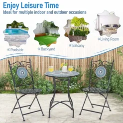 Costway Set Of 2/4 Mosaic Chairs For Patio With Decorative Backrest Heavy-Duty Frame -Costway GUEST 478cbb49 29aa 488e b13d a69752bed925