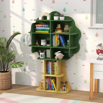 Costway Tree Bookcase Kids 6-Tier Toy Storage Organizer With Open Storage Shelves 3 Costway Tree Bookcase Kids 6-Tier Toy Storage Organizer With Open Storage Shelves