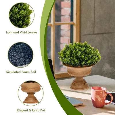 Costway 4-Pack Artificial Plants Fake Mini Potted Plant Small Greenery Decor For Indoor 10 Costway 4-Pack Artificial Plants Fake Mini Potted Plant Small Greenery Decor For Indoor - Image 8