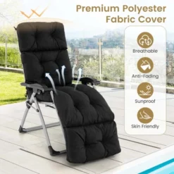 Costway 2 PCS 73" Lounge Chaise Cushion Padded Recliner Cushion Indoor Outdoor Black/Dark Orange/Gray/Orange/Brown/Beige -Costway GUEST 4858f88f 73a2 4dd8 83c9 b70b874fd2a9