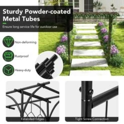 Costway 81" Metal Garden Arbor Garden Arch Trellis Wedding Arch Decoration Black -Costway GUEST 48d7e4bc aae3 4f6d b4a5 174b5497dfb1
