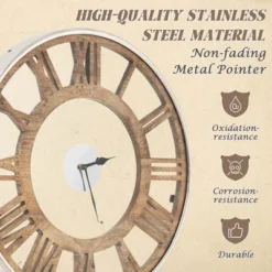 Costway 16/20 Inch Silent Wall Clock With Classic Frame Classic Roman Number Glass Cover -Costway GUEST 499db529 666a 40e2 a583 7474bbb2f67e
