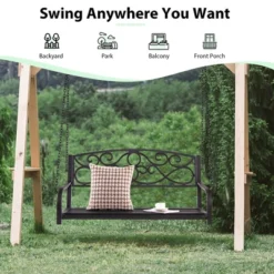Costway Outdoor 2-Person Metal Porch Swing Hanging Patio Bench 485 Lbs Capacity BlackBrown 18 Costway Outdoor 2-Person Metal Porch Swing Hanging Patio Bench 485 Lbs Capacity BlackBrown -Costway GUEST 49d30682 7795 4d1c b2a3 2b11fa03903d