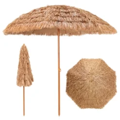Costway 8 FT Patio Thatched Tiki Umbrella 8 Ribs Portable Hawaiian Hula Beach -Costway GUEST 49ec61b8 735d 4709 a2fa 841ed9e78f7c
