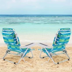 Costway Folding Beach Chair Adult Lightweight Aluminum Camping Chair With Storage Bag