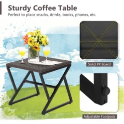 Costway 3PCS Patio Rattan Wicker Rocking Chairs Table Bistro Set Cushioned Rocker Garden -Costway GUEST 4adb7de7 8bb2 4c96 9e5a b7da47186322