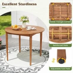 Costway Round Outdoor Dining Table For 4 People 36 Inch Acacia Wood Patio Table For Yard -Costway GUEST 4b3d3788 6403 4df1 9724 1ef5938d88e8 1