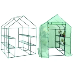 Costway Portable Mini Walk In Outdoor 2 Tier 8 Shelves Greenhouse -Costway GUEST 4c1ea817 67d0 494a a6f5 e4fa0fda044b