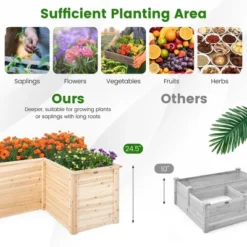 Costway 24'' L-Shaped Deep Root Planter Box Wooden Raised Garden Bed With Open-Ended Base 17 Costway 24'' L-Shaped Deep Root Planter Box Wooden Raised Garden Bed With Open-Ended Base -Costway GUEST 4c365d37 5ea0 4ab4 846e 7664ccff6a49