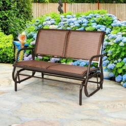 Costway Patio Swing Glider Bench Loveseat Rocking Chair Backyard Poolside -Costway GUEST 4c5e1aa4 e8c0 4c65 87d1 13e2d1b0135c