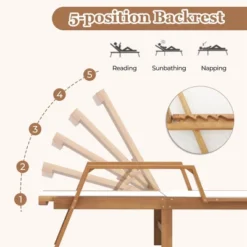 Costway 1/2 PCS Outdoor Chaise Lounge With Adjustable 5-position Backrest Solid Wood Frame 17 Costway 1/2 PCS Outdoor Chaise Lounge With Adjustable 5-position Backrest Solid Wood Frame -Costway GUEST 4c7aa1fd 5c66 43aa 85e9 8536d761af1c