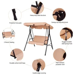 Costway Loveseat Patio Canopy Swing Glider Hammock Cushioned Steel Frame Outdoor 16 Costway Loveseat Patio Canopy Swing Glider Hammock Cushioned Steel Frame Outdoor -Costway GUEST 4cce2e52 e269 4828 9c40 5a4e8547eaec