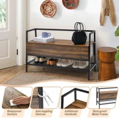 Costway Industrial Shoe Bench Rack Organizer WithPremium Gas Lift & Hidden Storage Box 19 Costway Industrial Shoe Bench Rack Organizer WithPremium Gas Lift & Hidden Storage Box -Costway GUEST 4cea9fa6 6d3e 4d20 b343 88ce5aea4d1b