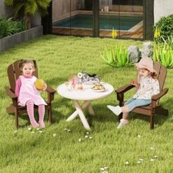 Costway Kids Adirondack Chair With High Backrest Armrests Fire Pit Chair For Kids Ages 3-8 Brown/White/Pink/Turquoise -Costway GUEST 4d96d696 63bc 498d 913b 8fac68dc3de0