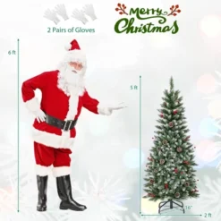 Costway 5 FT Pre-Lit Artificial Christmas Tree With 408 Snowy Branch Tips 250 LED Lights -Costway GUEST 4e2eec6f 3e42 44e1 bc6d acd126d5f291