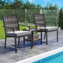 Costway Patio Wicker Chairs Set Of 2/4 Stackable Rattan Armchairs With Removable Cushions -Costway GUEST 4e30d3c8 5fc4 407e bc07 46b95ceb78d1
