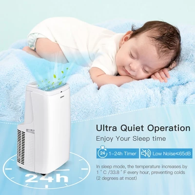 Costway 8150 BTU (12000BTU ASHRAE) Portable Air Conditioner 3-in-1 Air Cooler Fan Dehumidifier W/ Remote 8 Costway 8150 BTU (12000BTU ASHRAE) Portable Air Conditioner 3-in-1 Air Cooler Fan Dehumidifier W/ Remote - Image 6