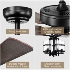 Costway 50'' Ceiling Fan With Light Classic Ceiling Fan Lamp W/Noiseless Reversible Motor 19 Costway 50'' Ceiling Fan With Light Classic Ceiling Fan Lamp W/Noiseless Reversible Motor -Costway GUEST 4e558357 2d7b 4387 b68f 208ff0d372fa