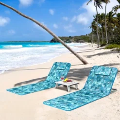 Costway 3-Piece Beach Lounge Chair Mat Set 2 Adjustable Lounge Chairs With Table BlueStripe 25 Costway 3-Piece Beach Lounge Chair Mat Set 2 Adjustable Lounge Chairs With Table BlueStripe -Costway GUEST 4e69d0fa 4f5f 4d73 8263 3d2ac0ef2bed