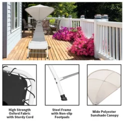 Costway Chaise Lounge Chair With Canopy Hammock Chair With Canopy OrangeBeigeTurquoise -Costway GUEST 4e77aa01 c706 4e7b b463 3d5cbb15a96f